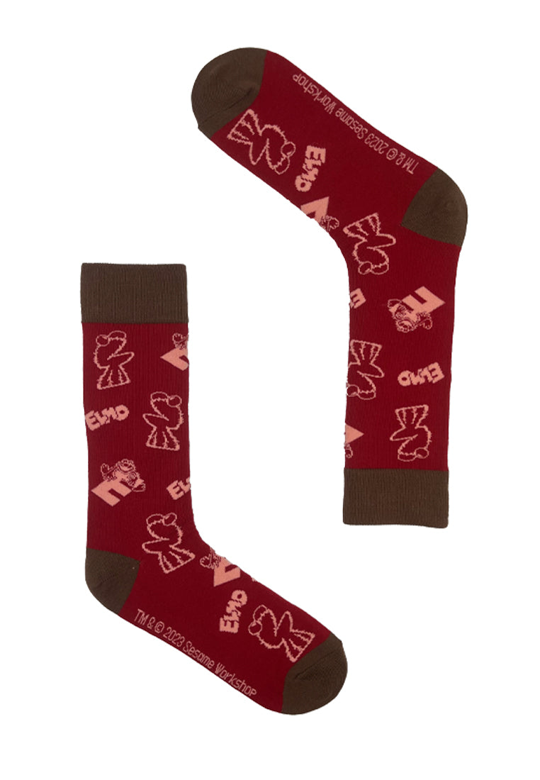 Elmo's Side Pattern Socks