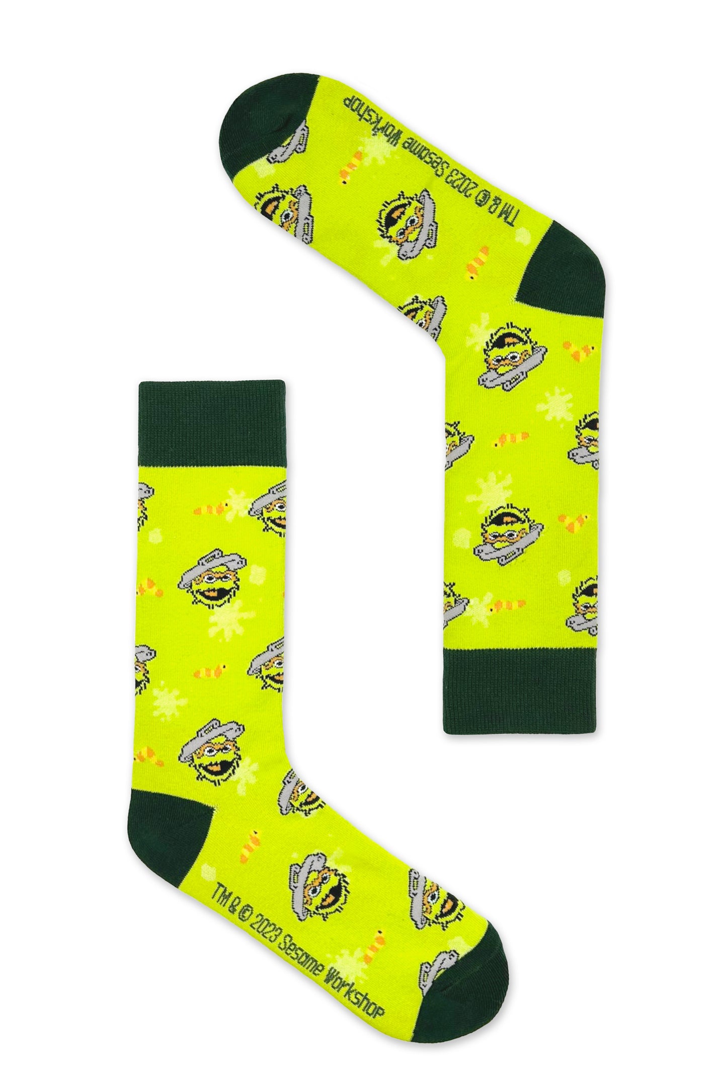 Oscar The Grouch Pattern Crew Socks