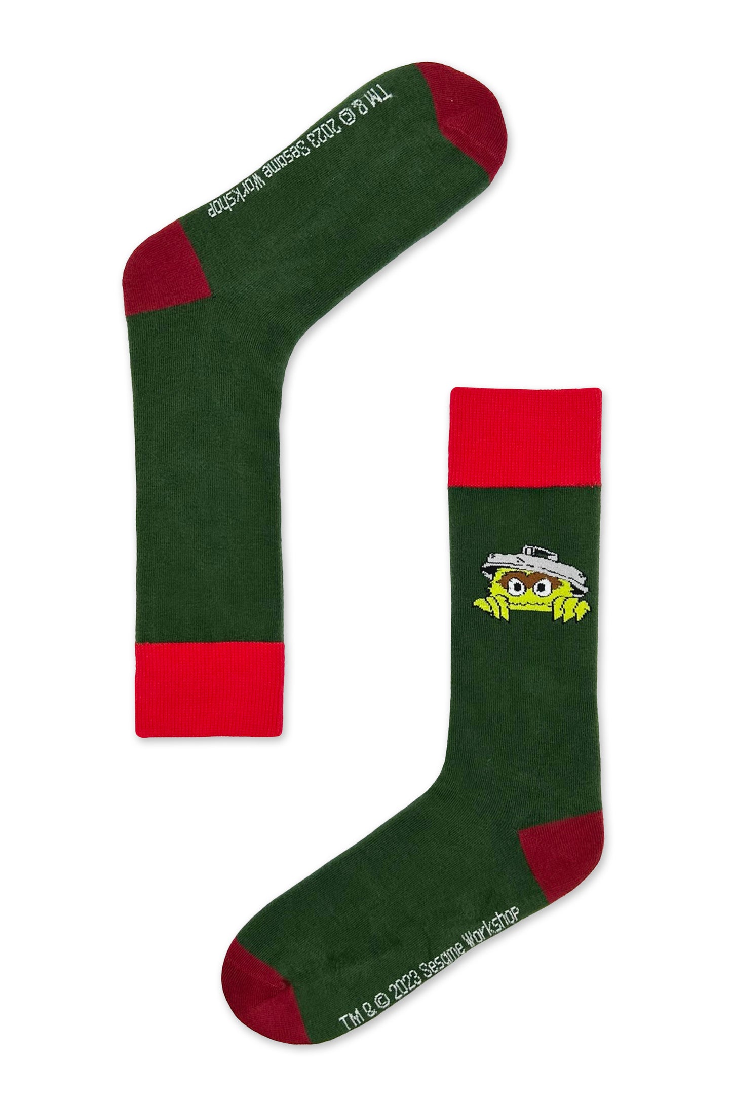 Oscar The Grouch Peek-a-boo Crew Socks