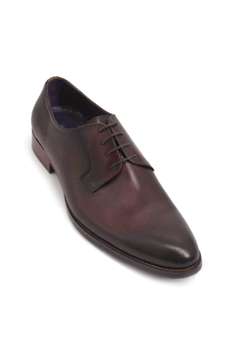Perforated Leather Lace-up Derby