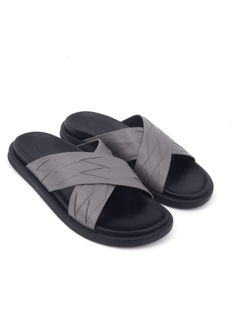 Rad Russel Cross Slider Sandals - Grey