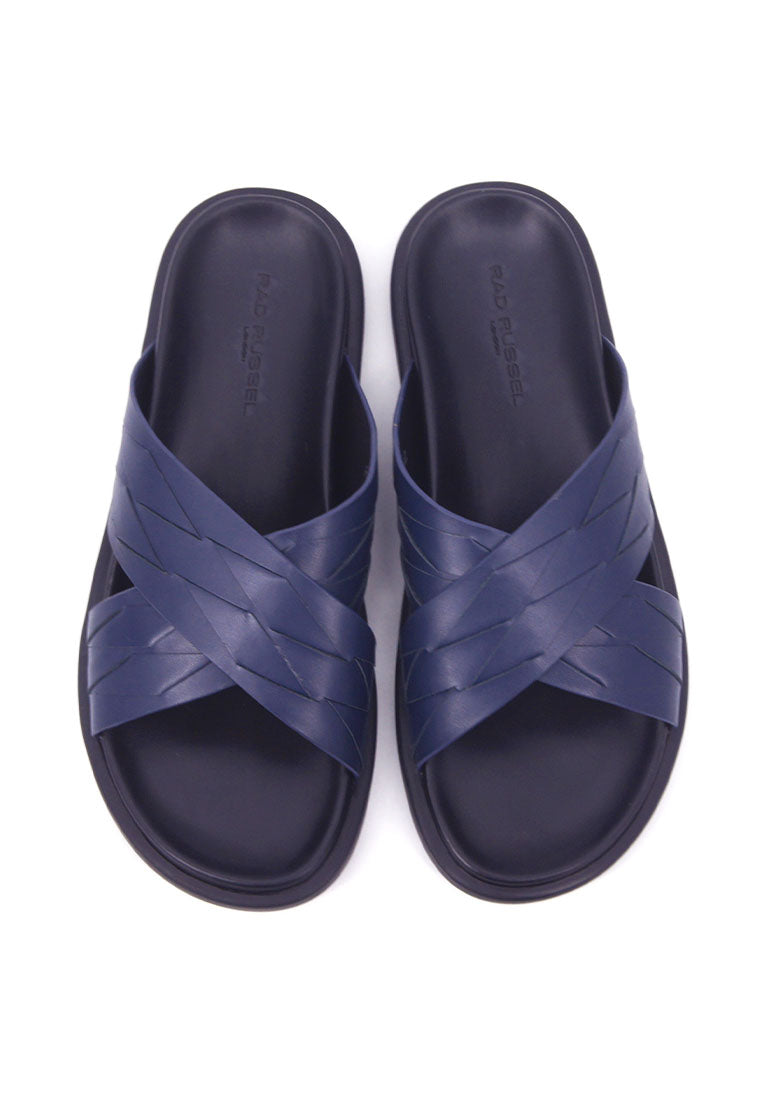 Rad Russel Cross Slider Sandals - Navy