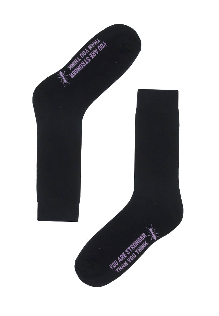 Quoted Black Crew sock