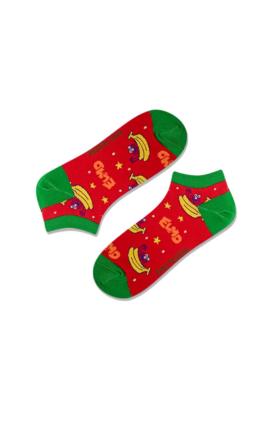 Rad Russel x Sesame Street Elmo Banana Ankle Socks