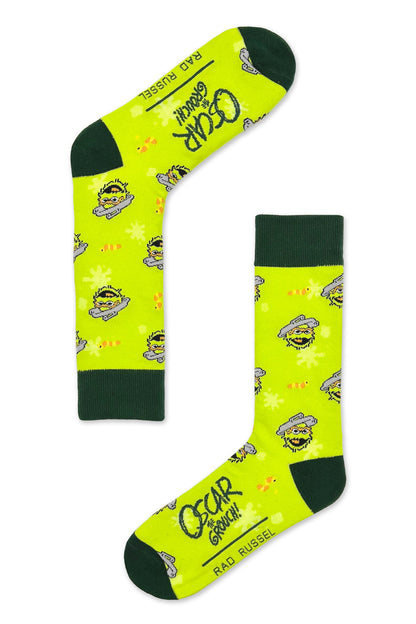 Oscar The Grouch Pattern Crew Socks