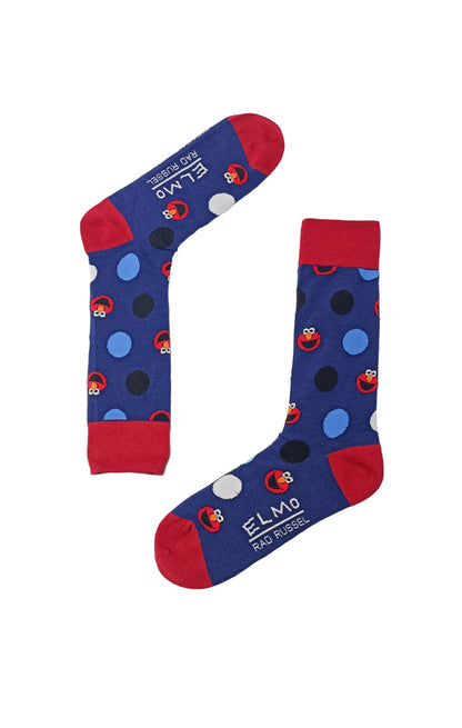 Rad Russel x Sesame Street Elmo Socks with Polka Dot Design