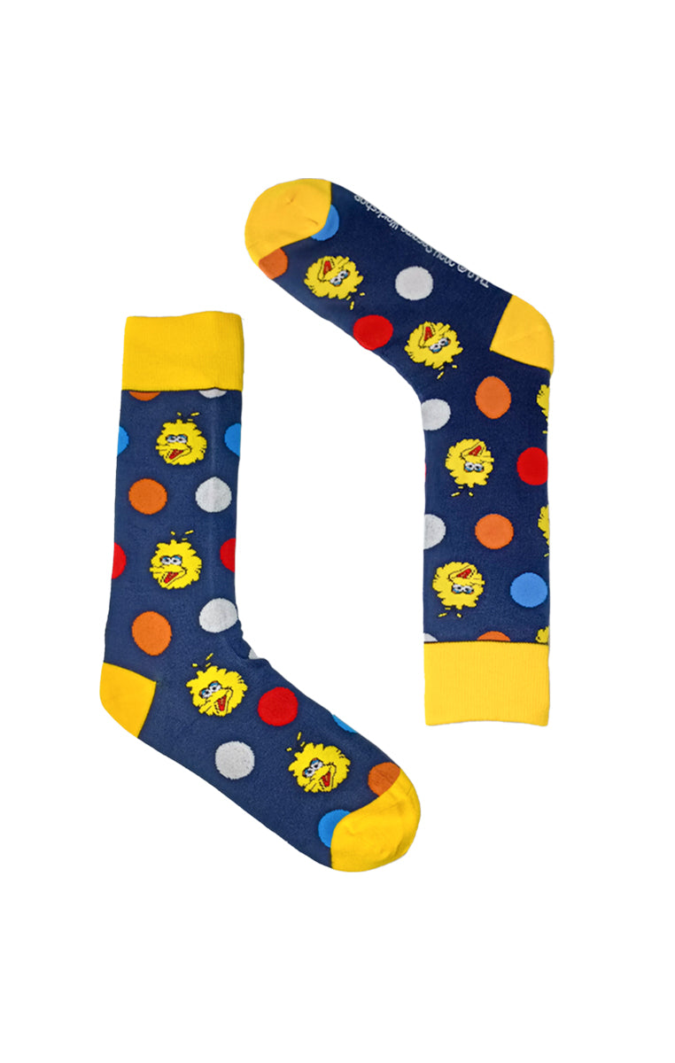 Rad Russel x Sesame Street Big Bird Socks with Polka Dot Design