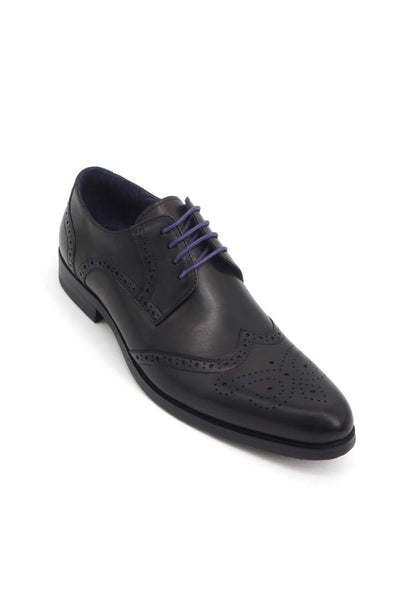 Rad Russel Lace-up Derbies with Wingtips - Black