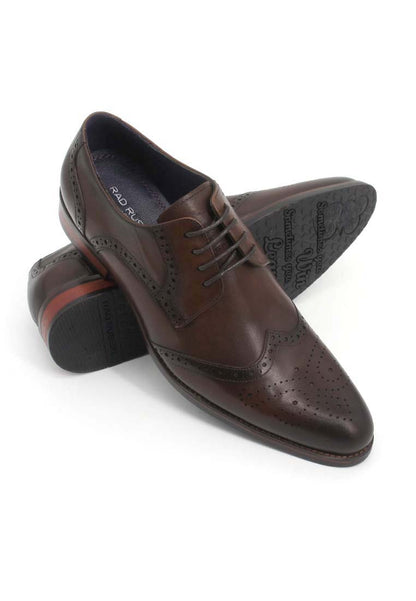 Rad Russel Lace-up Derbies with Wingtips - Brown